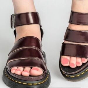 Dr. Martens Vegan Clarissa II Dark Red Sandals